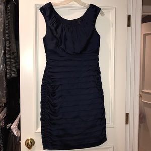 Navy Blue Satin Dress